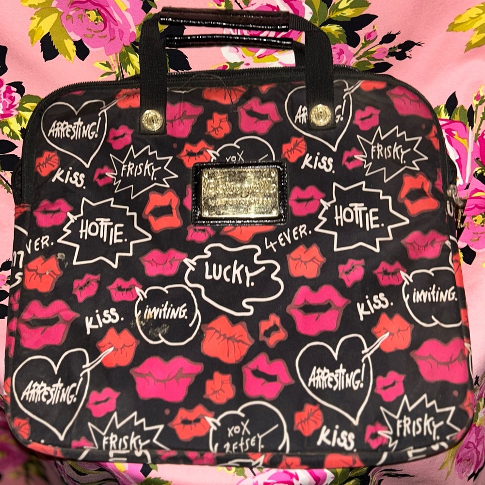 Betsey Johnson vintage computer case bag purse carry on tablet office school